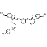 CAS 登录号：328063-95-2， 3-乙基-2-[(E)-2-{(5Z)-5-[(2Z)-2-(3-乙基-5-甲氧基-1,3-苯并噻唑-2(3H)-亚基)亚乙基]-5,6-二氢-2H-吡喃-3-基}乙烯基]-5-甲氧基-1,3-苯并噻唑-3-鎓4-甲基苯磺酸酯