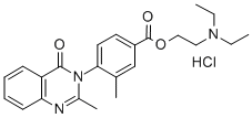 CAS#: 3281-77-4， Diethyl-[2-[3-Methyl-4-(2-Methyl-4-Oxoquinazolin-3-Yl)Benzoyl]Oxyethyl]Azanium Chloride