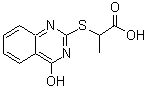 structure of CAS# 328977-86-2, 2-[(4-Hydroxy-2-Quinazolinyl)Sulfanyl]Propanoic Acid;2-((4-oxo-1,4-dihydroquinazolin-2-yl)thio)propanoic acid;2-((4-oxo-3,4-dihydroquinazolin-2-yl)thio)propanoic acid;2-(4-Oxo-1,4-dihydro-quinazolin-2-ylsulfanyl)-prop