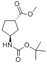 structure of CAS# 329910-39-6, (1S,3S)-N-Boc-1-Aminocyclopentane-3-Carboxylic Acid Methyl Ester;Methyl (1S,3S)-3-(Tert-Butoxycarbonylamino)Cyclopentane-1-Carboxylate;(1S,3S)-3-[(Tert-Butoxy-Oxomethyl)Amino]-1-Cyclopentanecarboxylic Acid Methyl Ester;(1S,3S)-3-(Tert-Butoxycarbonylamino)Cyclopentane-1-Carboxylic Acid Methyl Ester