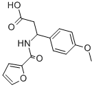 structure of CAS# 332052-52-5, 3-[(Furan-2-Carbonyl)-Amino]-3-(4-Methoxy-Phenyl)-Propionic Acid;(3R)-3-[(2-Furyl-Oxomethyl)Amino]-3-(4-Methoxyphenyl)Propanoate;(3R)-3-(Furan-2-Carbonylamino)-3-(4-Methoxyphenyl)Propionate;(3R)-3-(Furan-2-Ylcarbonylamino)-3-(4-Methoxyphenyl)Propanoate