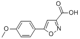 structure of CAS# 33282-16-5, 5-(4-Methoxyphenyl)Isoxazole-3-Carboxylic Acid;5-(4-Methoxyphenyl)Isoxazole-3-Carboxylic Acid(SALTDATA: FREE);5-(4-METHOXYPHENYL)ISOXAZOLE-3-CARBOXYL&