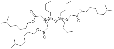 CAS#: 33703-04-7， 6-Methylheptyl 2-[Dibutyl-[Butyl-Bis[[2-(6-Methylheptoxy)-2-Oxoethyl]Sulfanyl]Stannyl]Sulfanylstannyl]Sulfanylacetate