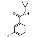 structure of CAS# 337535-74-7, 3-Bromo-N-Cyclopropylbenzamide;(3-bromophenyl)-N-cyclopropylcarboxamide;3-bromo-N-cyclopropylbenzamide;MFCD03387330
