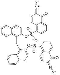 CAS#: 33910-44-0， 2-Diazonio-5-[2-[[1-(6-Diazonio-5-Oxidonaphthalen-1-Yl)Sulfonyloxynaphthalen-2-Yl]Methyl]Naphthalen-1-Yl]Oxysulfonylnaphthalen-1-Olate