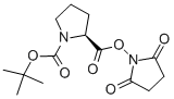 structure of CAS# 3392-10-7, Boc-Pro-Osu;Pyrrolidine-1,2-Dicarboxylic Acid O1-Tert-Butyl O2-(2,5-Dioxo-1-Pyrrolidinyl) Ester;Pyrrolidine-1,2-Dicarboxylic Acid O1-Tert-Butyl O2-Succinimido Ester;Tulip022905