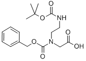 structure of CAS# 34046-07-6, N-[2-[[(1,1-Dimethylethoxy)Carbonyl]Amino]Ethyl]-N-[(Phenylmethoxy)Carbonyl]-Glycine;N-ALPHA-CARBOBENZOXY,N-ALPHA-(N-BETA-T-BUTOXYCARBONYL-ETHYL)-GLYCINE;Z-N-(N-BETA-BOC-AMINOETHYL)-GLYCINE;Z-N-(N-BETA-BOC-AMINOETHYL)-GLY-OH