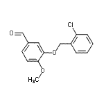 structure of CAS# 341942-09-4, 3-[(2-Chlorobenzyl)Oxy]-4-Methoxybenzaldehyde;3-(2-Chloro-benzyloxy)-4-methoxy-benzaldehyde;3-[(2-Chlorobenzyl)oxy]-4-methoxybenzaldehyde;3-[(2-chlorophenyl)methoxy]-4-methoxybenzaldehyde