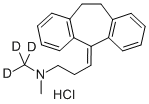 structure of CAS# 342611-00-1, Amitriptyline-D3 Hydrochloride (N-Methyl-D3);Endep-13C3;Laroxyl-D3;Domical-D3