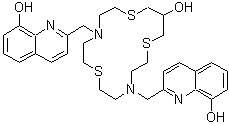 CAS#: 343372-35-0， 2,2'-[(15-Hydroxy-1,7,13-Trithia-4,10-Diazacyclohexadecane-4,10-Diyl)Bis(Methylene)]Di(8-Quinolinol)