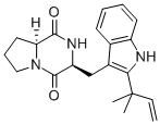 CAS 登录号：34610-68-9， (3S,8aS)-3-[[2-(2-甲基丁-3-烯-2-基)-1H-吲哚-3-基]甲基]-2,3,6,7,8,8a-六氢吡咯并[2,1-f]吡嗪-1,4-二酮