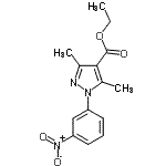 结构式 CAS# 346440-86-6, 乙基3,5-二甲基-1-(3-硝基苯基)-1H-吡唑-4-羧酸酯
