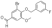 CAS#: 346459-51-6， 3-Bromo-4-[(3-Fluorobenzyl)Oxy]-5-Methoxybenzaldehyde