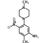 结构式 CAS# 347355-95-7, 2-甲基-5-(4-甲基-1-哌嗪基)-4-硝基苯胺