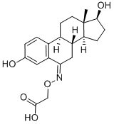 structure of CAS# 35048-47-6, 1,3,5[10]-Estratriene-3,17-Diol-6-One 6-[O-Carboxymethyl]Oxime;2-[[(13S,17S)-3,17-Dihydroxy-13-Methyl-8,9,11,12,14,15,16,17-Octahydro-7H-Cyclopenta[A]Phenanthren-6-Ylidene]Amino]Oxyethanoic Acid;Estradiol-6-Cmo;Estrone-6-(O-Carboxymethyl)Oxime