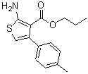 结构式 CAS# 350997-19-2, 2-氨基-4-(4-甲基苯基)-3-噻吩羧酸丙酯