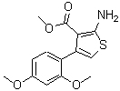 结构式 CAS# 350999-38-1, 2-氨基-4-(2,4-二甲氧基苯基)-3-噻吩羧酸甲酯