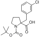 结构式 CAS# 351002-87-4, 叔丁氧羰基-alpha-(3-氯苄基)-DL-脯氨酸