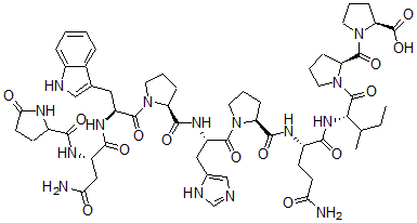CAS#: 35115-62-9， 1-(1-(N-(N2-(1-(N-(1-(N-(N2-(5-oxo-L-prolyl)-L-asparaginyl)-L-tryptophyl)-L-prolyl)-L-histidyl)-L-prolyl)-L-glutaminyl)-L-isoleucyl)-L-prolyl)-L-Proline