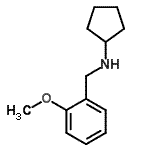 structure of CAS# 353777-76-1, N-(2-Methoxybenzyl)Cyclopentanamine;Cyclopentyl-(2-methoxy-benzyl)-amine;cyclopentyl[(2-methoxyphenyl)methyl]amine;N-(2-methoxybenzyl)cyclopentanamine