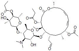 CAS#: 35457-78-4， [(2S,3S,4R,6S)-6-[(2R,3S,4R,5R,6S)-6-[[(4R,5S,6S,7R,9R,10R,11E,13E,16R)-10-Acetyloxy-5-Methoxy-9,16-Dimethyl-2-Oxo-7-(2-Oxoethyl)-4-Propanoyloxy-1-Oxacyclohexadeca-11,13-Dien-6-Yl]Oxy]-4-Dimethylamino-5-Hydroxy-2-Methyloxan-3-Yl]Oxy-4-Hydroxy-2,4-Dimethyloxan-3-Yl] Propanoate
