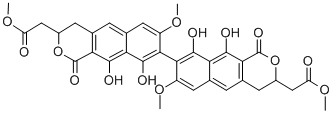 CAS#: 35483-50-2， Methyl 2-[8-[9,10-Dihydroxy-7-Methoxy-3-(2-Methoxy-2-Oxoethyl)-1-Oxo-3,4-Dihydrobenzo[g]Isochromen-8-Yl]-9,10-Dihydroxy-7-Methoxy-1-Oxo-3,4-Dihydrobenzo[g]Isochromen-3-Yl]Acetate