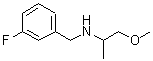 structure of CAS# 355816-49-8, N-(3-Fluorobenzyl)-1-Methoxy-2-Propanamine;(3-fluorobenzyl)(2-methoxy-1-methylethyl)amine;[(3-fluorophenyl)methyl](2-methoxy-isopropyl)amine;BAS 07201316