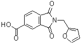 structure of CAS# 356575-75-2, 2-(2-Furylmethyl)-1,3-Dioxo-5-Isoindolinecarboxylic Acid;2-(2-furylmethyl)-1,3-dioxo-5-isoindolinecarboxylic acid;2-(2-fury<wbr>lmethyl)-<wbr>1,3-dioxo<wbr>benzo[c]a<wbr>zolidine-<wbr>5-carboxy<wbr>lic acid;2-(2-furylmethyl)-1,3-dioxobenzo[c]azoline-5-carboxylic acid