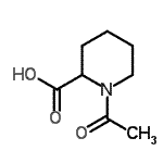 结构式 CAS# 35677-87-3, 1-乙酰基-2-哌啶羧酸