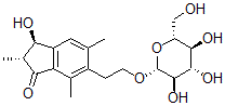 CAS#: 35910-17-9， (2R,3R)-3-Hydroxy-2,5,7-Trimethyl-6-[2-[(2R,3R,4S,5S,6R)-3,4,5-Trihydroxy-6-(Hydroxymethyl)Oxan-2-Yl]Oxyethyl]-2,3-Dihydroinden-1-One