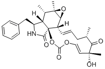 structure of CAS# 36011-19-5, Cytochalasin E;21,23-Dioxa(13)Cytochalasa-13,19-Diene-1,17,22-Trione, 6,7-Epoxy-18-Hydroxy-16,18-Dimethyl-10-Phenyl-, (7S,13E,16S,18R,19E)-;6,7-Epoxy-10-Phenyl-5,6,16,18-Tetramethyl-21,23-Dioxa-(13)Cytochalas-13,19-Diene-17,22-Dione;Cytochalasin E