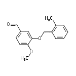 structure of CAS# 361369-12-2, 4-Methoxy-3-[(2-Methylbenzyl)Oxy]Benzaldehyde;4-Methoxy-3-[(2-methylbenzyl)oxy]benzaldehyde;4-methoxy-3-[(2-methylphenyl)methoxy]benzaldehyde;MFCD02647348