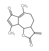 structure of CAS# 36150-07-9, (3aS,9aS,9bS)-6,9-Dimethyl-3-Methylidene-4,5,9a,9b-Tetrahydro-3aH-Azuleno[5,4-d]Furan-2,7-Dione;(3As,9As,9Bs)-6,9-Dimethyl-3-Methylene-4,5,9A,9B-Tetrahydro-3Ah-Azuleno[5,4-D]Furan-2,7-Dione;(3As,9As,9Bs)-6,9-Dimethyl-3-Methylene-4,5,9A,9B-Tetrahydro-3Ah-Azuleno[5,4-D]Furan-2,7-Quinone;Azuleno(4,5-B)Furan-2,7-Dione, 3,3A,4,5,9A,9B-Hexahydro-6,9-Dimethyl-3-Methylene-, (3As-(3Aalpha,9Aalpha,9Bbeta))-