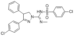 结构式 CAS# 362519-49-1, 5-(4-氯苯基)-N-(4-氯苯基)磺酰基-N'-甲基-4-苯基-3,4-二氢吡唑-2-甲脒