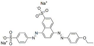 CAS 登录号：36409-70-8， 5-(4-乙氧基苯基)偶氮-8-(4-磺酸苯基)偶氮萘-2-磺酸二钠盐