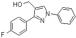 structure of CAS# 36640-54-7, [3-(4-Fluorophenyl)-1-Phenyl-1H-Pyrazol-4-Yl]Methanol;[3-(4-fluorophenyl)-1-phenyl-1H-pyrazol-4-yl]methanol;[3-(4-Fluorophenyl)-1-phenylpyrazol-4-yl]methanol;MFCD01909769