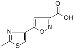 structure of CAS# 368870-05-7, 5-(2-Methyl-1,3-Thiazol-4-Yl)-3-Isoxazolecarboxylic Acid;3-Carboxy-5-(2-Methyl-1,3-Thiazol-4-Yl)-1,2-Oxazole, 4-(3-Carboxy-1,2-Oxazol-5-Yl)-2-Methyl-1,3-Thiazole;5-(2-Methyl-1,3-Thiazol-4-Yl)Isoxazole-3-Carboxylic Acid;5-(2-METHYL-1,3-THIAZOL-4-YL)-3-ISOXAZOLECARBOXYLIC ACID