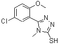structure of CAS# 370855-34-8, 5-(5-Chloro-2-Methoxyphenyl)-4-Methyl-4H-1,2,4-Triazole-3-Thiol;3-(5-chlo<wbr>ro-2-meth<wbr>oxyphenyl<wbr>)-4-methy<wbr>l-1,2,4-t<wbr>riazoline<wbr>-5-thione;5-(5-chloro-2-methoxyphenyl)-4-methyl-1,2,4-triazole-3-thiol;5-(5-Chlo<wbr>ro-2-meth<wbr>oxyphenyl<wbr>)-4-methy<wbr>l-4H-1,2,<wbr>4-triazol<wbr>e-3-thiol