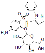 CAS 登录号：37393-47-8， (2S,3S,4S,5R,6S)-6-[5-氨基-2-[(2-苯基吡唑-3-基)氨基磺酰基]苯氧基]-3,4,5-三羟基四氢吡喃-2-羧酸