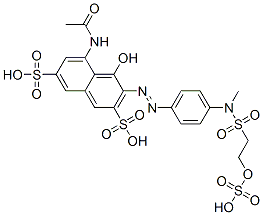CAS 登录号：3743-84-8， (3Z)-5-乙酰氨基-3-[[4-(甲基-(2-磺基氧基乙基磺酰基)氨基)苯基]亚肼基]-4-氧代萘-2,7-二磺酸