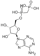structure of CAS# 3768-14-7, alpha,beta-Methyleneadenosine 5'-Diphosphate;[[(2S,3R,4S,5S)-5-(6-Aminopurin-9-Yl)-3,4-Dihydroxy-Tetrahydrofuran-2-Yl]Methoxy-Hydroxy-Phosphoryl]Methylphosphonic Acid;[[(2S,3R,4S,5S)-5-(6-Amino-9-Purinyl)-3,4-Dihydroxy-2-Tetrahydrofuranyl]Methoxy-Hydroxyphosphoryl]Methylphosphonic Acid;[[(2S,3R,4S,5S)-5-(6-Aminopurin-9-Yl)-3,4-Dihydroxy-Oxolan-2-Yl]Methoxy-Hydroxy-Phosphoryl]Methylphosphonic Acid