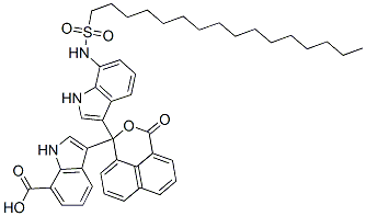 CAS#: 37921-74-7， 3-(1-(7-((Hexadecylsulfonyl)Amino)-1H-Indol-3-Yl)-3-Oxo-1H,3H-Naphtho(1,8-cd)Pyran-1-Yl)-1H-Indole-7-Carboxylic Acid