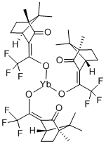 structure of CAS# 38054-03-4, Ytterbium D-3-Trifluoroacetylcamphorate;(1E)-2,2,2-Trifluoro-1-(4,7,7-Trimethyl-3-Oxo-Norbornan-2-Ylidene)Ethanolate;Ytterbium(+3) Cation;(1E)-2,2,2-Trifluoro-1-(4,7,7-Trimethyl-3-Oxo-2-Norbornanylidene)Ethanolate;Ytterbium(+3) Cation;(1E)-2,2,2-Trifluoro-1-(3-Keto-4,7,7-Trimethyl-Norbornan-2-Ylidene)Ethanolate;Ytterbium(+3) Cation
