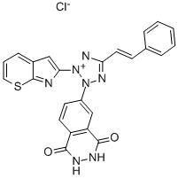 CAS#: 38116-89-1， 2-(Benzothiazol-2-yl)-5-styryl-3-(1,2,3,4-tetrahydro-1,4-dioxophthalazin-6-yl)-2H-tetrazolium chloride