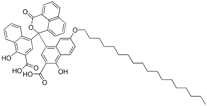 CAS#: 38122-81-5， 4-(1-(3-Carboxy-4-hydroxy-1-naphthyl)-3-oxo-1H,3H-naphtho(1,8-cd)pyran-1-yl)-1-hydroxy-6-(octadecyloxy)-2-naphthoic acid
