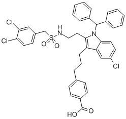 CAS#: 381683-94-9， 4-[3-[5-Chloro-2-[2-[(3,4-dichlorobenzyl)sulfonylamino]ethyl]-1-[di(phenyl)methyl]indol-3-yl]propyl]benzoic acid