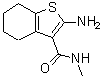 结构式 CAS# 38201-62-6, 2-氨基-N-甲基-4,5,6,7-四氢-1-苯并噻吩-3-甲酰胺