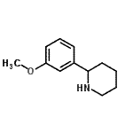 structure of CAS# 383128-22-1, 2-(3-Methoxyphenyl)Piperidine;piperidine, 2-(3-methoxyphenyl);MFCD02663592