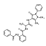 CAS#: 384344-81-4， 2-(Benzoylamino)-N-{1-[(1,5-Dimethyl-3-Oxo-2-Phenyl-2,3-Dihydro-1H-Pyrazol-4-Yl)Amino]-1-Oxo-2-Propanyl}Benzamide