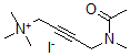 CAS 登录号:3854-07-7, 4-(乙酰基-甲基氨基)丁-2-炔基-三甲基铵碘化物